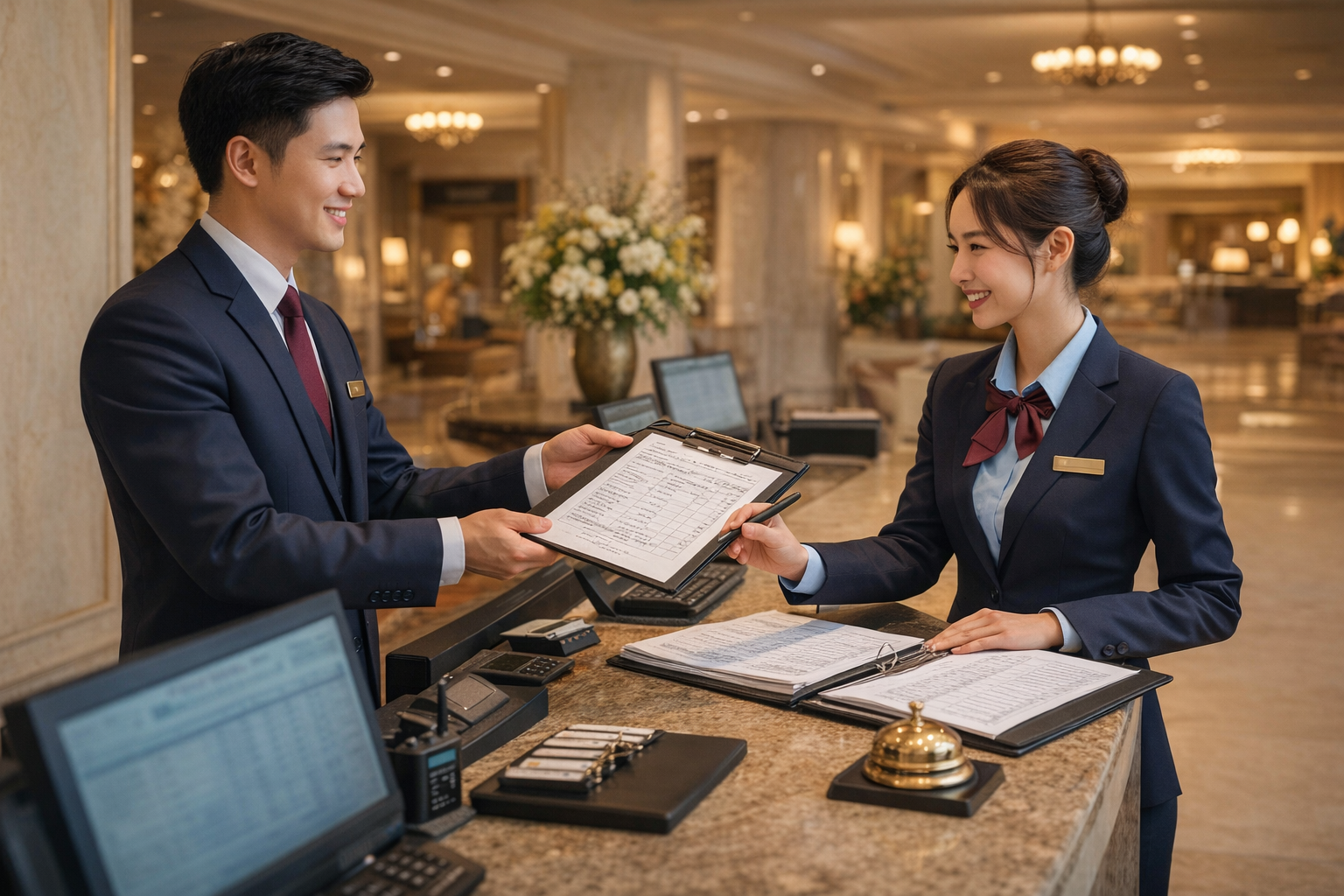 Quy trình bàn giao ca lễ tân khách sạn